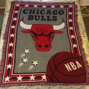 Vintage Chicago Bulls Blanket Throw NBA